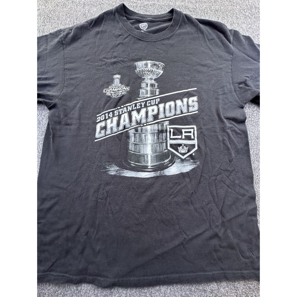 Los Angeles Kings Shirt‎ Mens Large Black 2014 Stanley Cup Champions NHL